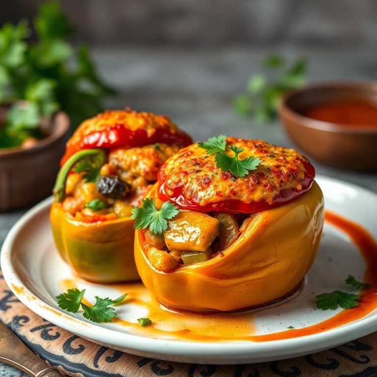 Veggie-Stuffed Cheese Caps