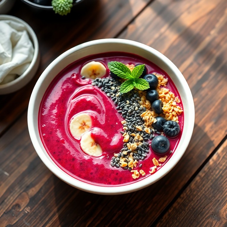 Smoothie Bowl aux Fruits Rouges et Graines de Chia