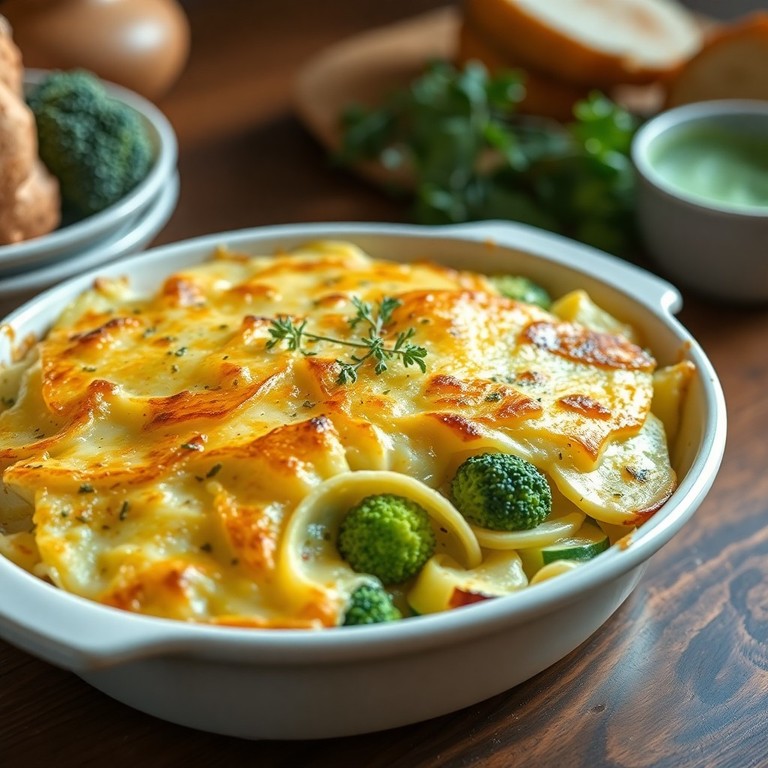 Aardappel- en Courgettegratin met Broccoli