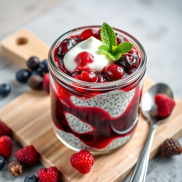 Chia-Pudding mit Beerenkompott