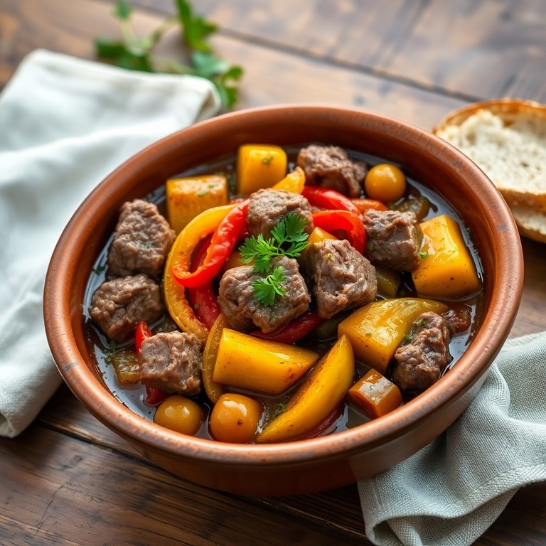 Ragoût de Boeuf aux Poivrons et Aubergines à la Provençale