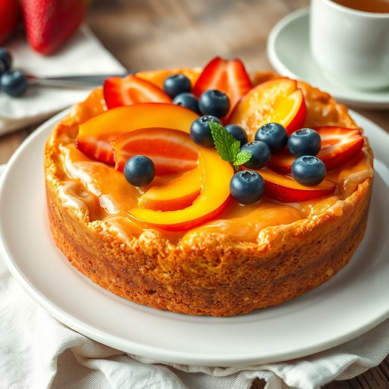 Torta de Queso y Frutas Rústica