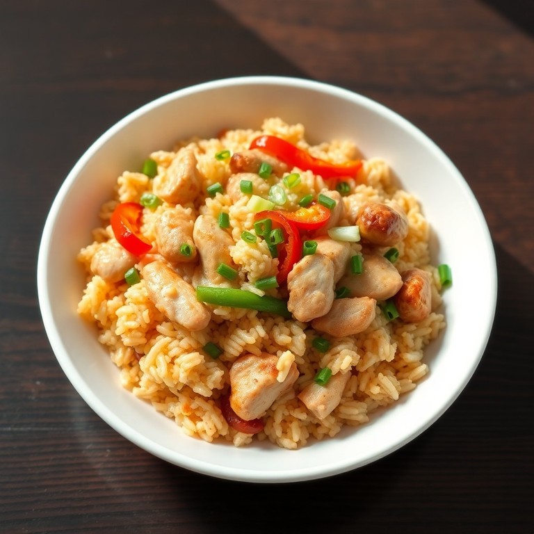 Riz frit japonais au poulet et légumes