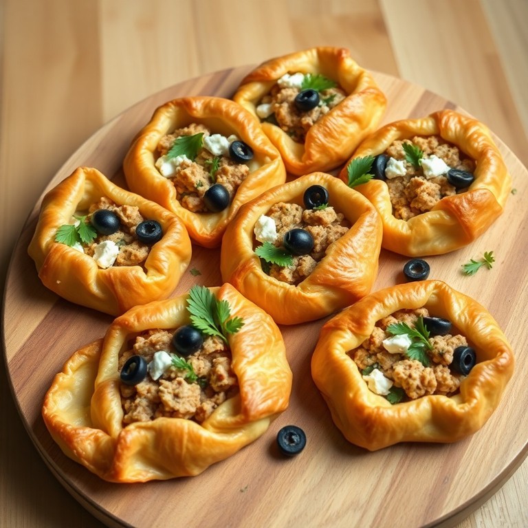 Galettes de Pâte Feuilletée Farcies au Thon et Fêta à la Méditerranéenne