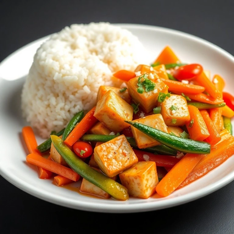 Stir-fry de tofu aux légumes croquants