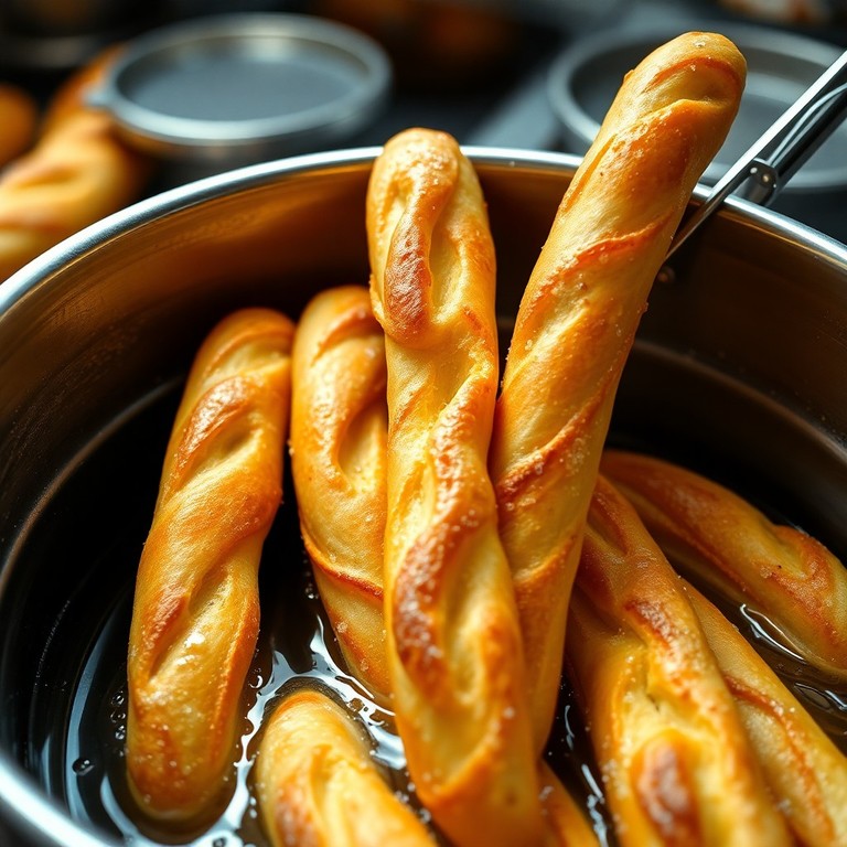 Französische Baguette-Brötchen à la Airline Style – luftige, knusprig frittierte Brötchen