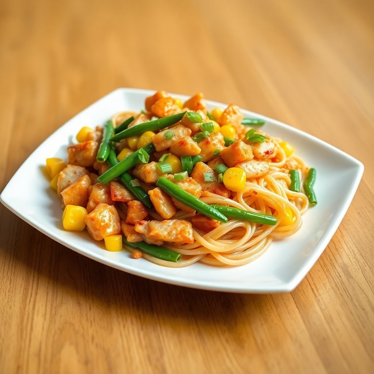 Stir-fry de Frango com Legumes e Macarrão ao Estilo Asiático