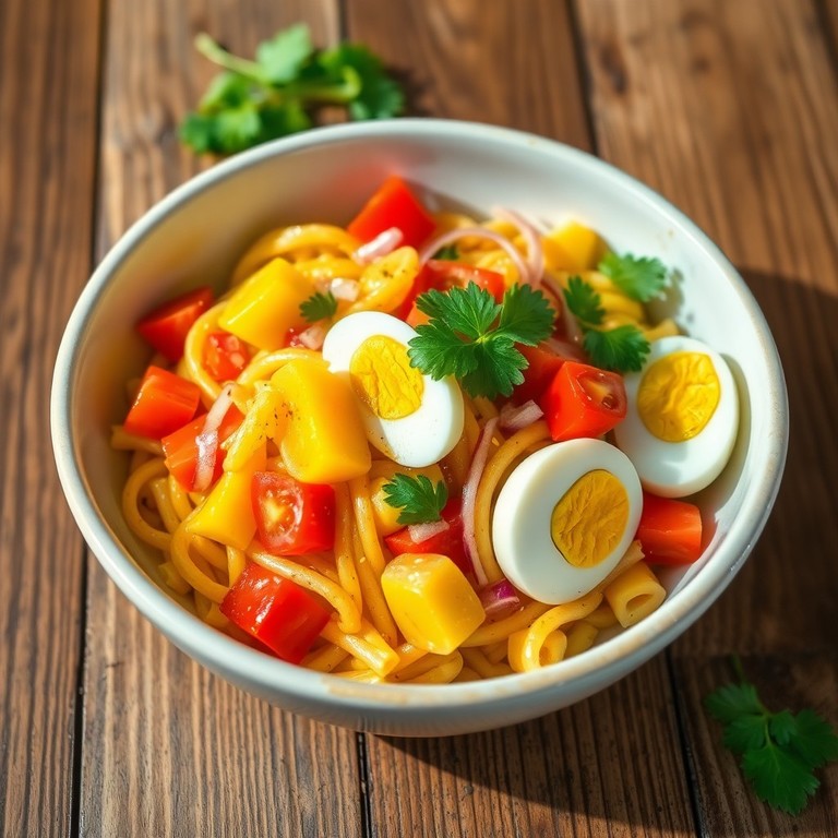 Ensalada de Pasta con Ají Amarillo y Tomate