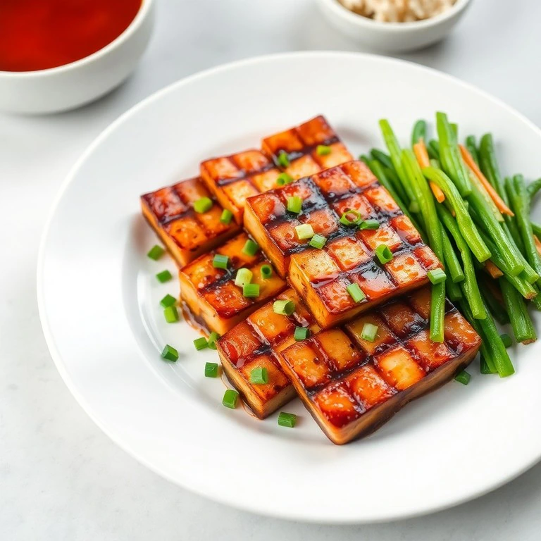 Tofu a la plancha con salsa de soja y jengibre