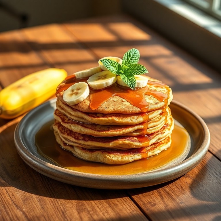 Pancakes à la banane, avoine et œuf