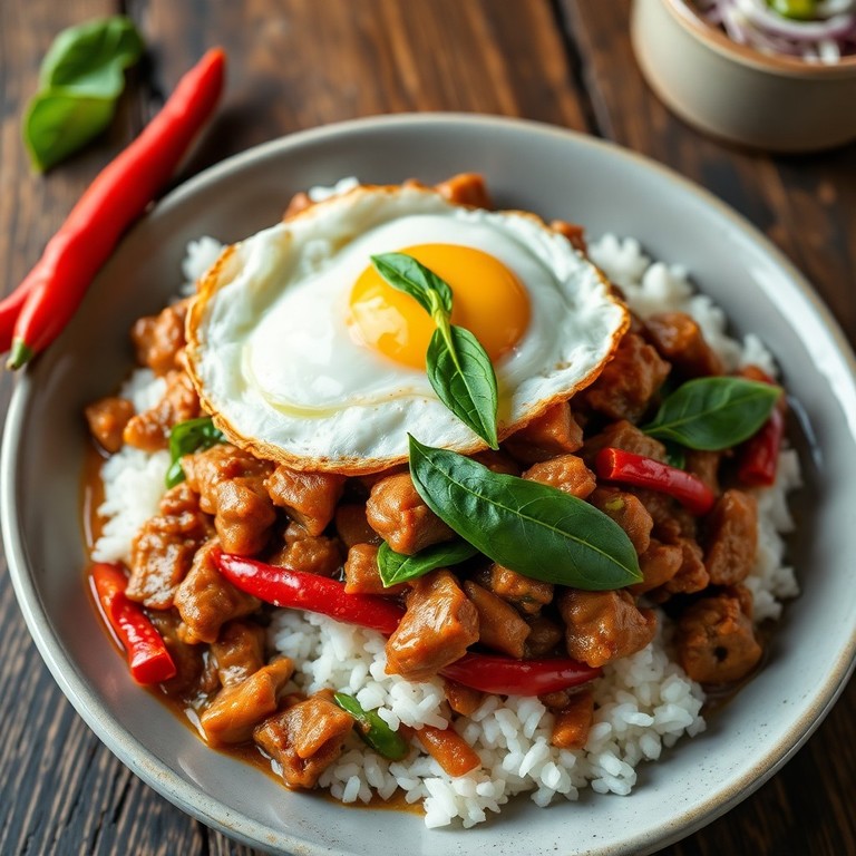 Spicy Thai Basil Chicken Stir-Fry (Pad Kra Pao Gai)