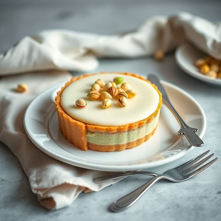 Tarte de Pistache e Chocolate Branco com Massa Crocante