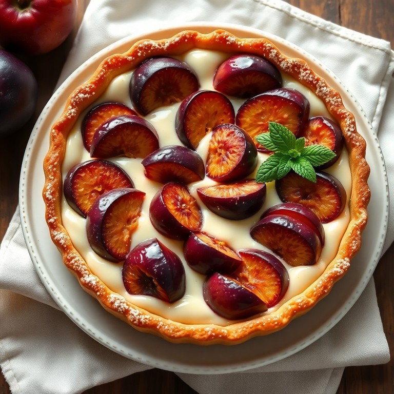 Französischer Zwetschken-Tarte mit Topfencreme