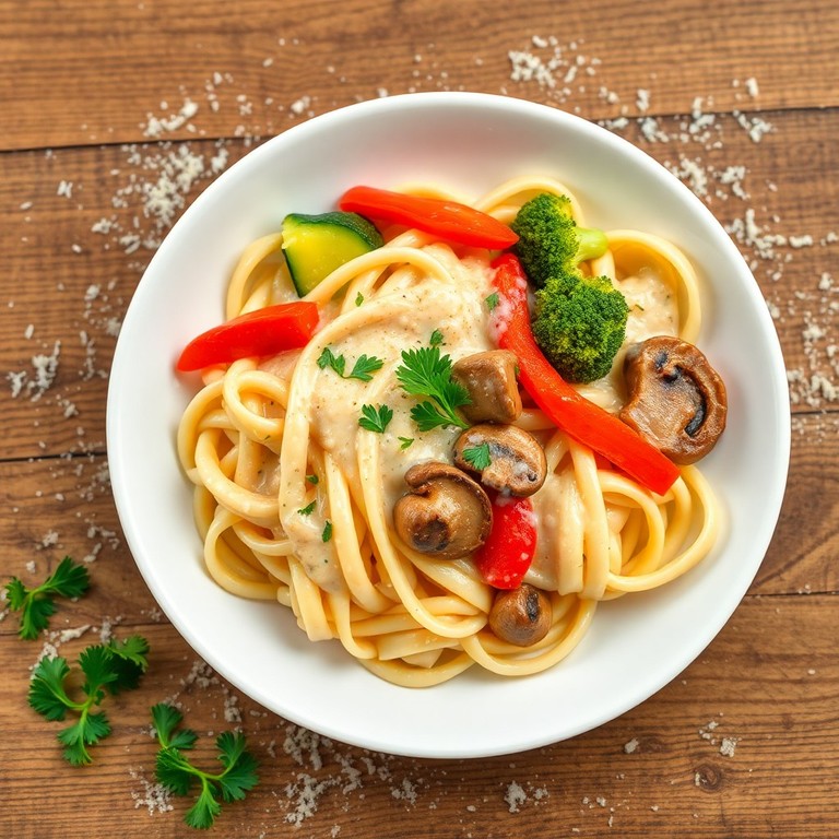 Creamy Vegetable Alfredo Pasta with Knorr Pizza Sauce