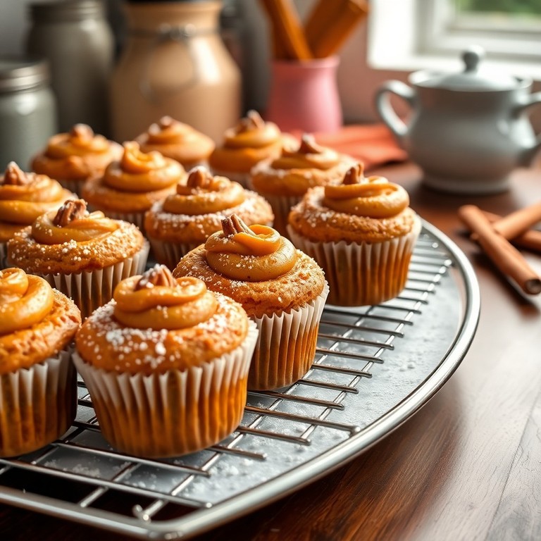 Bizcochos de zanahoria y especias en aire con azúcar blanco