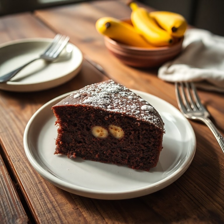 Chokoladekage med banan og muscovadosukker