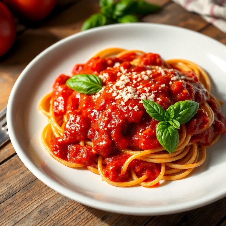 Espaguetis con Salsa de Tomate Casera