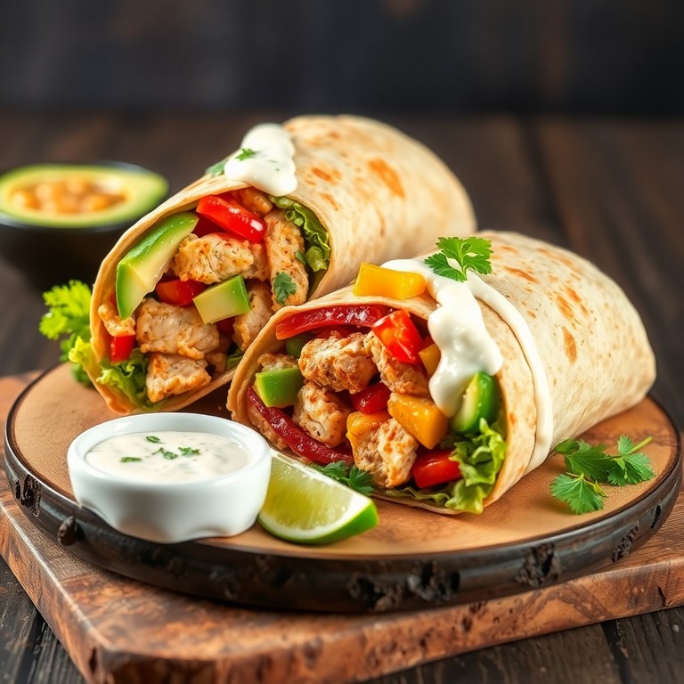 Gefüllter Hühnchen-Burrito