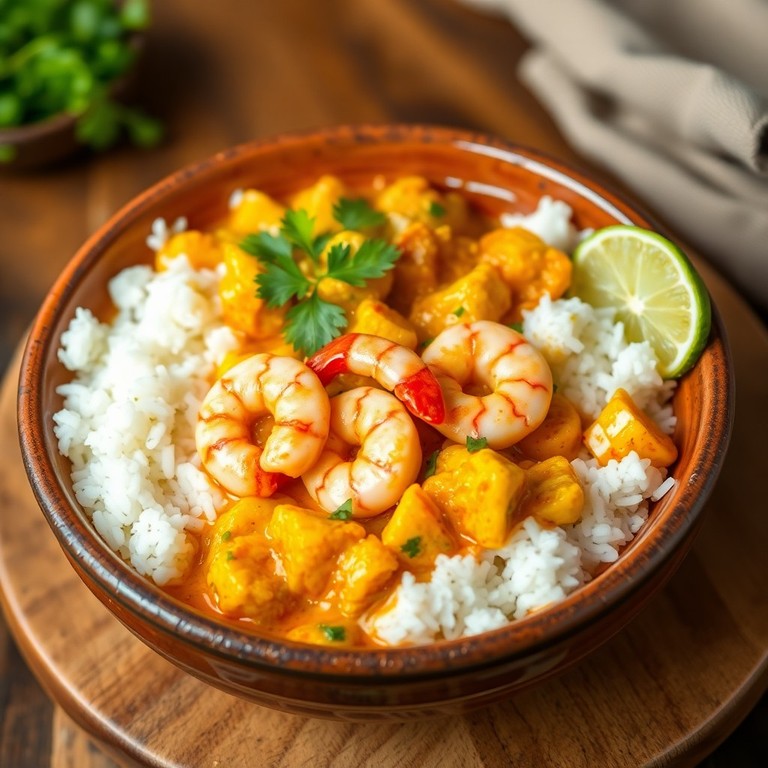 Bloemkoolcurry met Garnalen