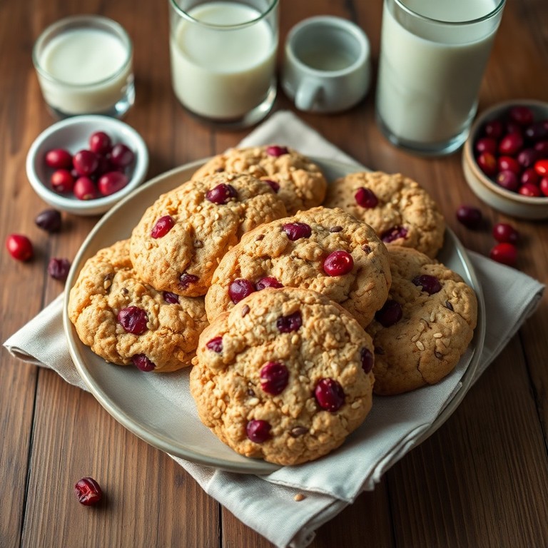 Biscuits aux Cranberries, Sésame et Flocons d'Avoine