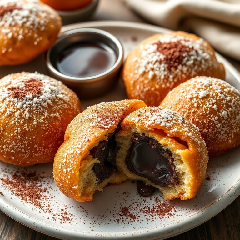 Beignets au sucre et cacao croustillants