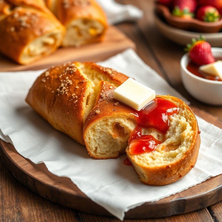 Hembakat majs- och vetebröd med grahamsmjöl och honungsfyllning