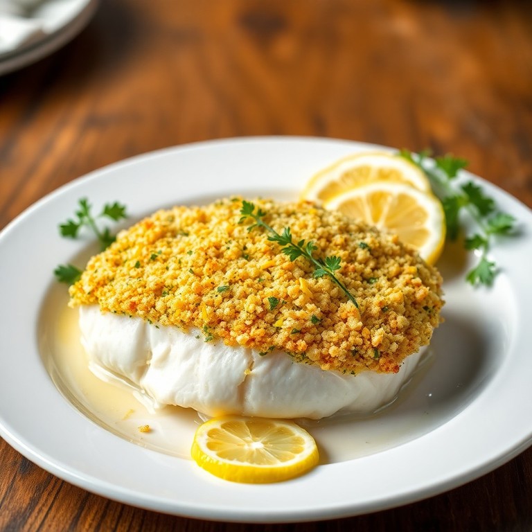 Gerösteter Kabeljau mit Zitronen-Kräuterkruste
