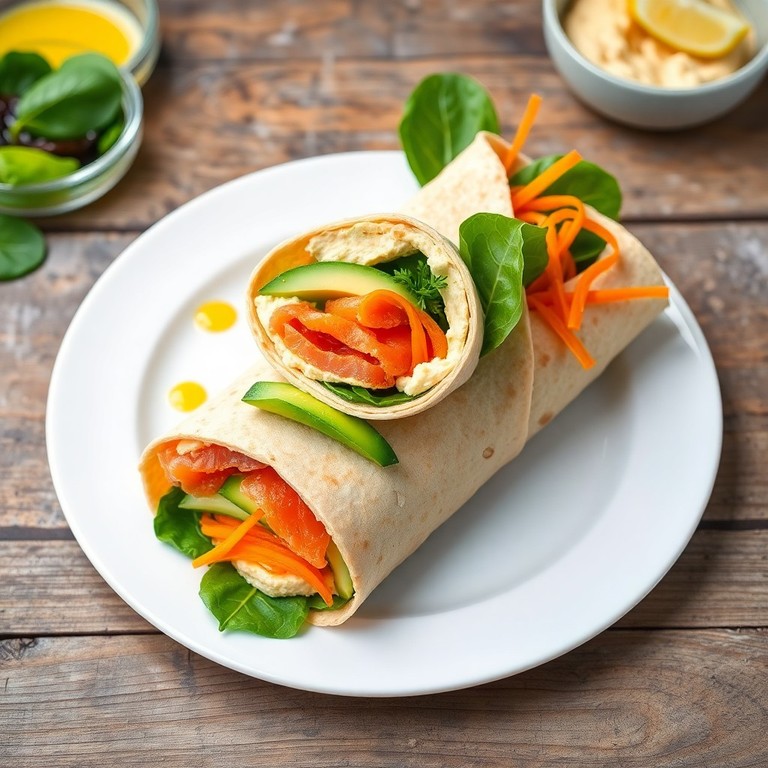 Wrap de Humus y Salmón Ahumado