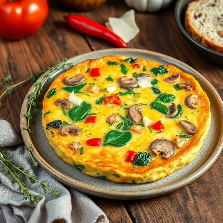 Frittata de verduras y champiñones