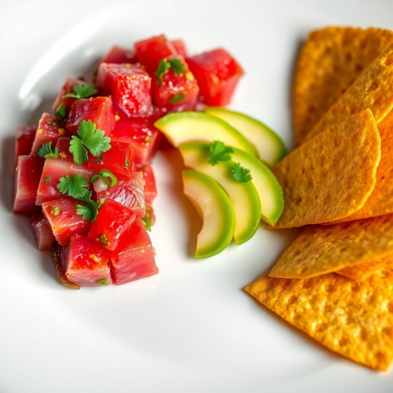 Tartar de Atún con Chile Chilaca Asado