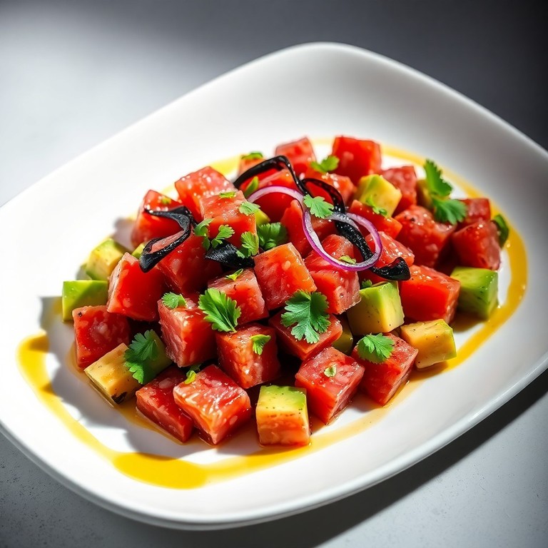 Tartar de Atún con Chile Chilaca Asado