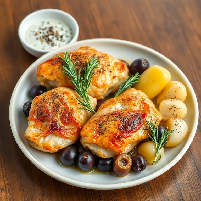 Pollo alle Olive Taggiasche e Patate Lesse