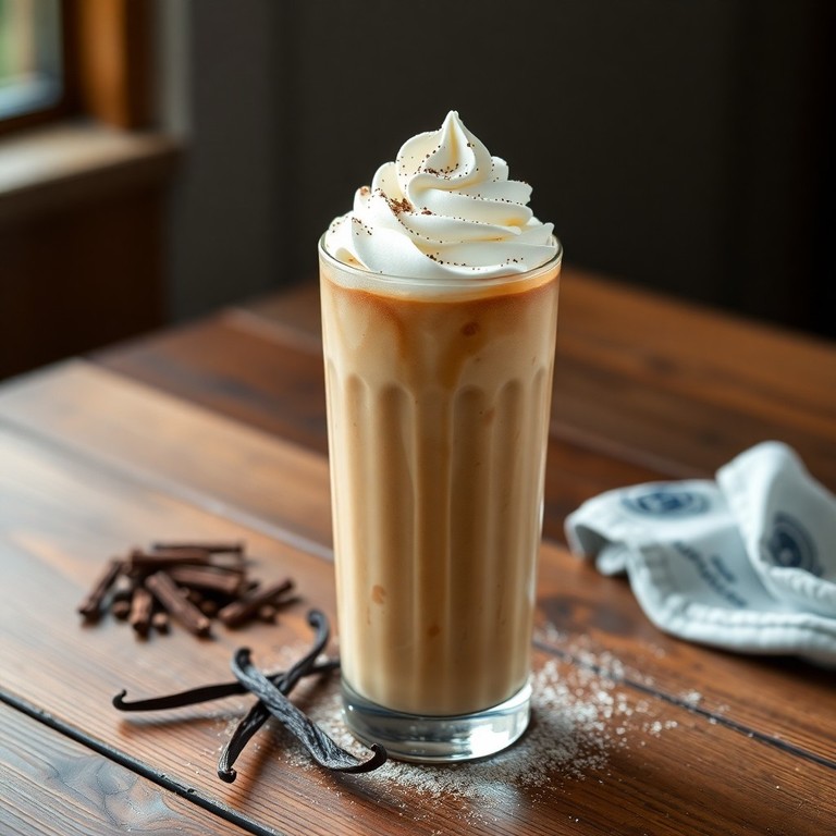 Milkshake de Café e Baunilha com Gelo Triturado