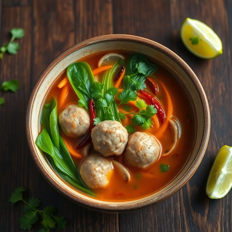 Spicy Asian Meatball Soup