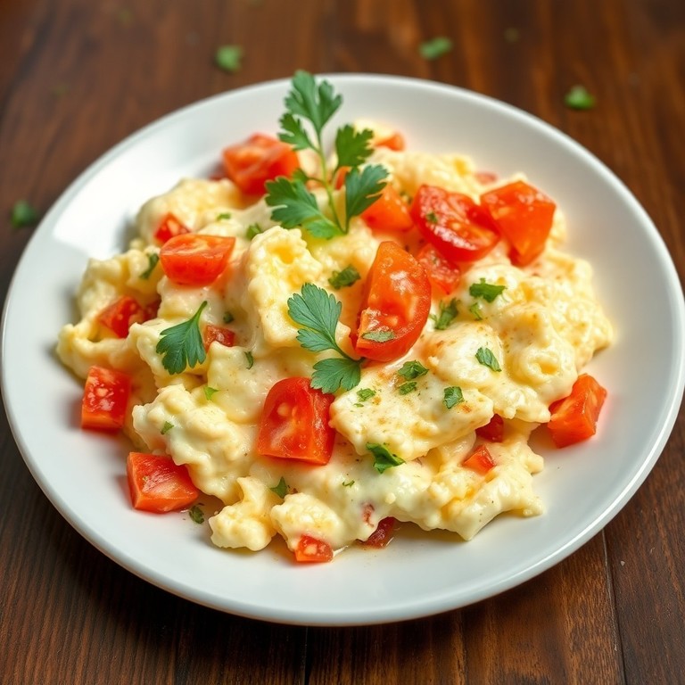 Tomato and Coriander Egg Scramble