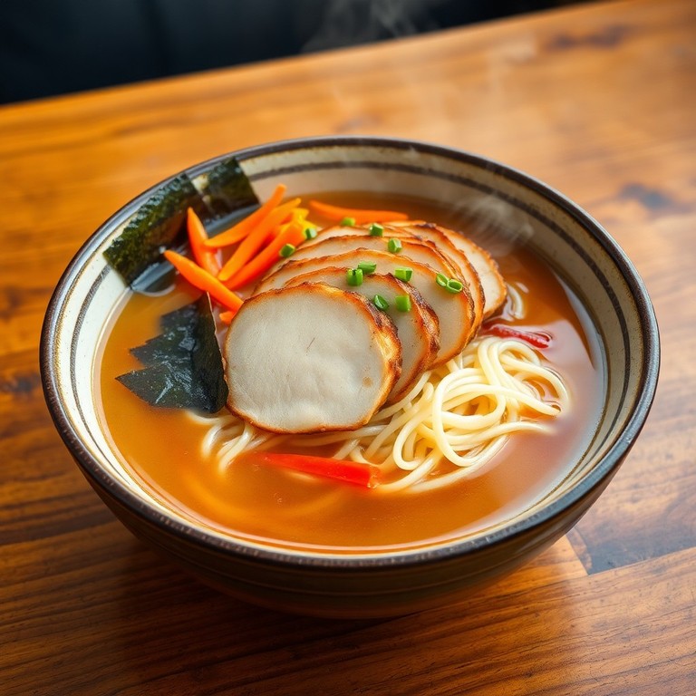 Ramen au porc et légumes croquants