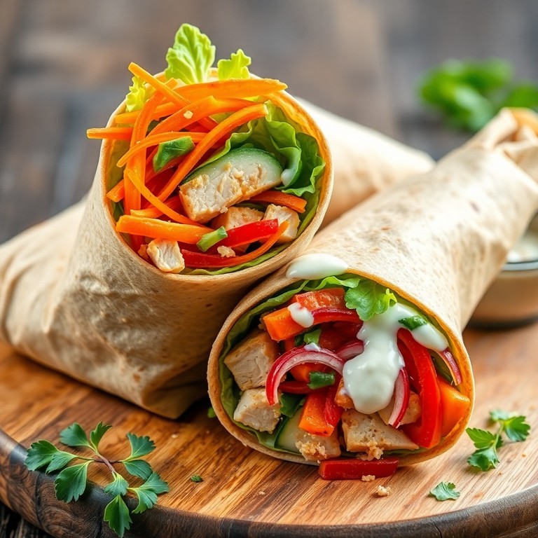 Wrap Integral de Pollo y Vegetales Crudos, segunda version