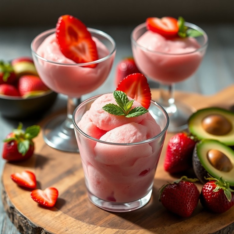 Strawberry & Avocado Vegan Sorbet