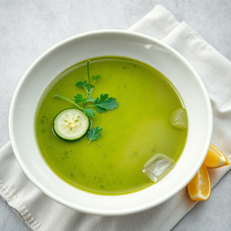 Sopa Fría de Chayote y Pepino con Hierbas Frescas