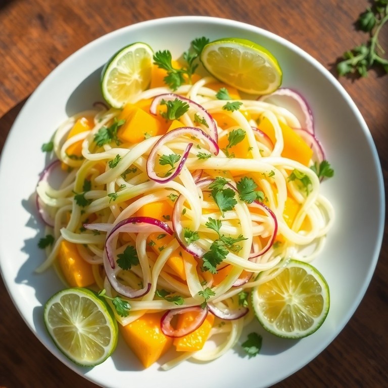 Ensalada fresca de chayote y mango