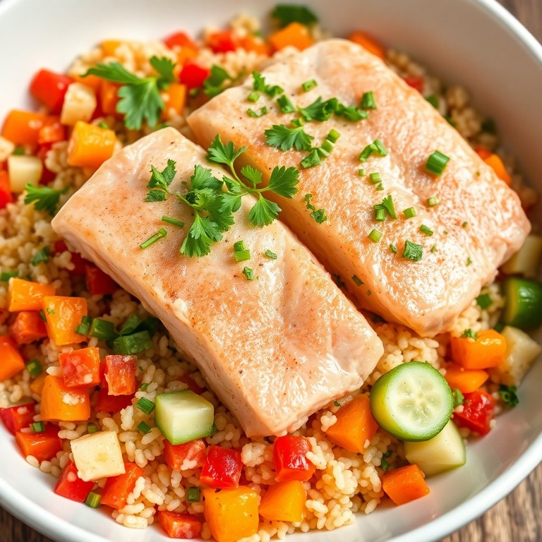 Ensalada Templada de Trucha con Quinoa y Hierbas Frescas