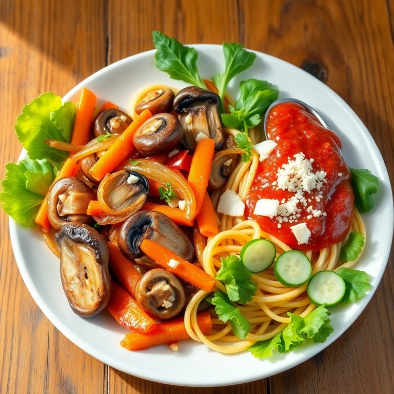 Garlic and Onion Vegetable Stir-Fry with Portobello Mushrooms