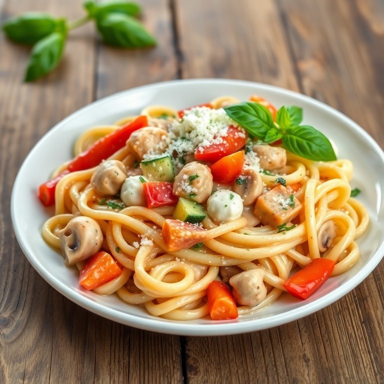 Pasta con Salsa de Verduras y Requesón
