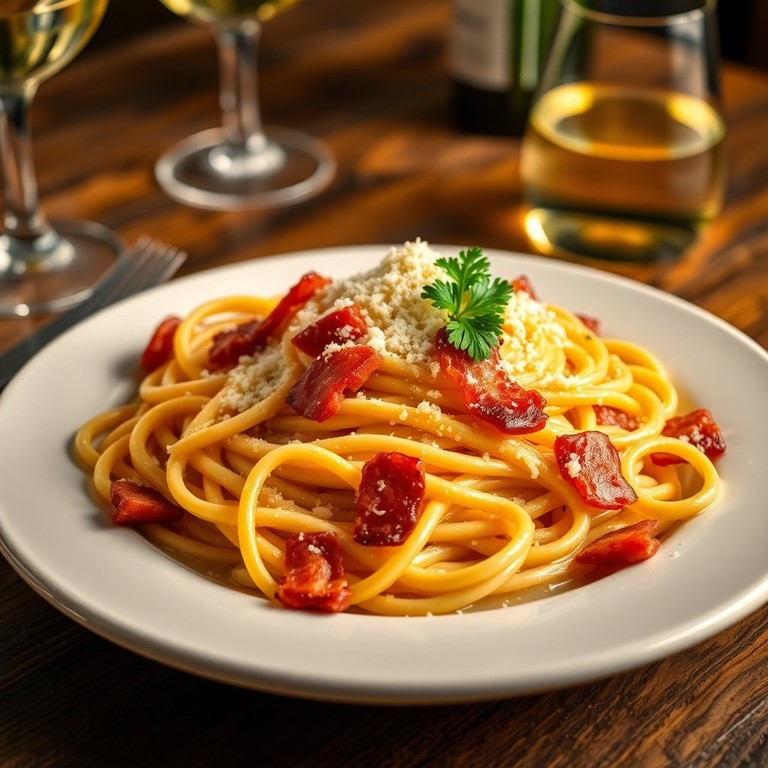 Espaguete à Carbonara com Toque Italiano