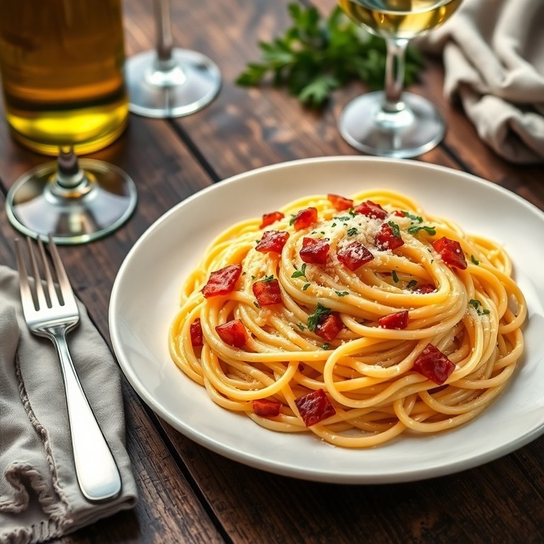 Espaguete à Carbonara com Toque Italiano