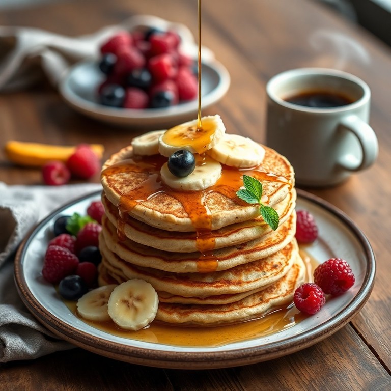 Pancakes à la banane et farine de blé complet