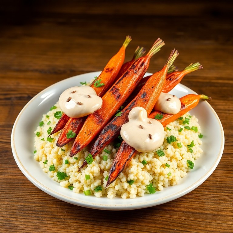 Carote Grigliate con Tahina e Couscous