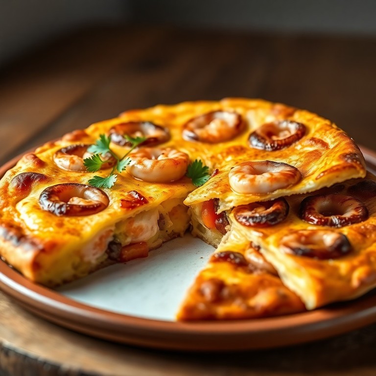 Tortilla Española con Gulas y Langostinos