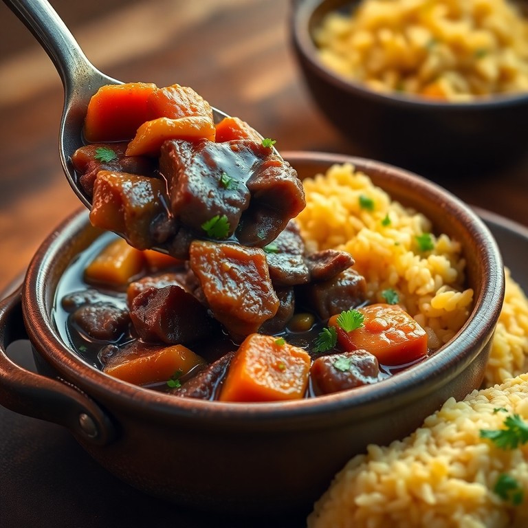 Ragoût de Bœuf aux Légumes et Riz Pilaf