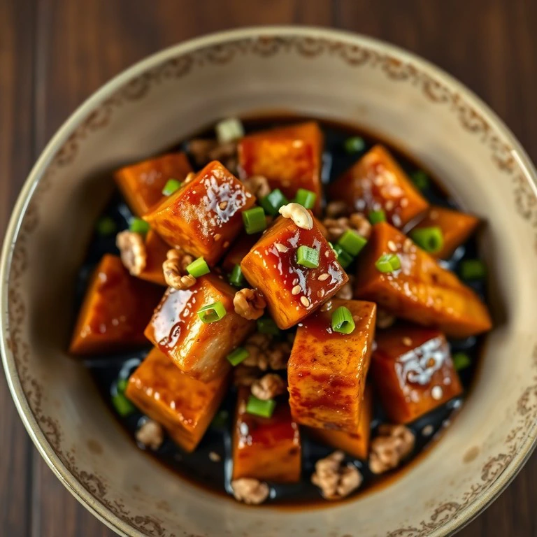 Tofu Croustillant au Miel et aux Noix pour un Dîner Romantique